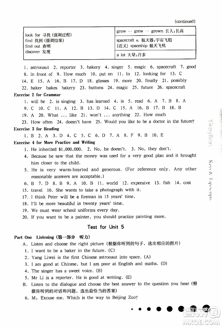 2019年華東師大版一課一練六年級(jí)英語(yǔ)N版牛津版第二學(xué)期參考答案