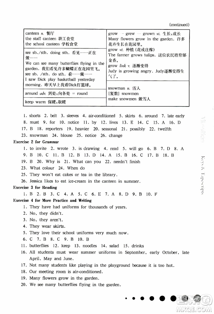 2019年華東師大版一課一練六年級(jí)英語(yǔ)N版牛津版第二學(xué)期參考答案