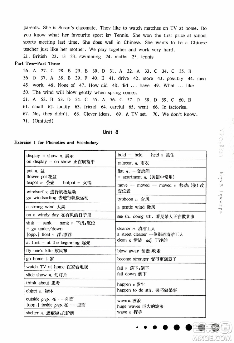 2019年華東師大版一課一練六年級(jí)英語(yǔ)N版牛津版第二學(xué)期參考答案