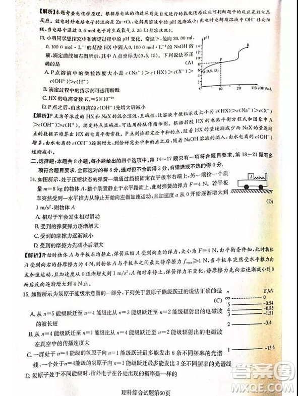 2019年普通高等學(xué)校招生全國統(tǒng)一考試考前演練四文理綜試題及答案