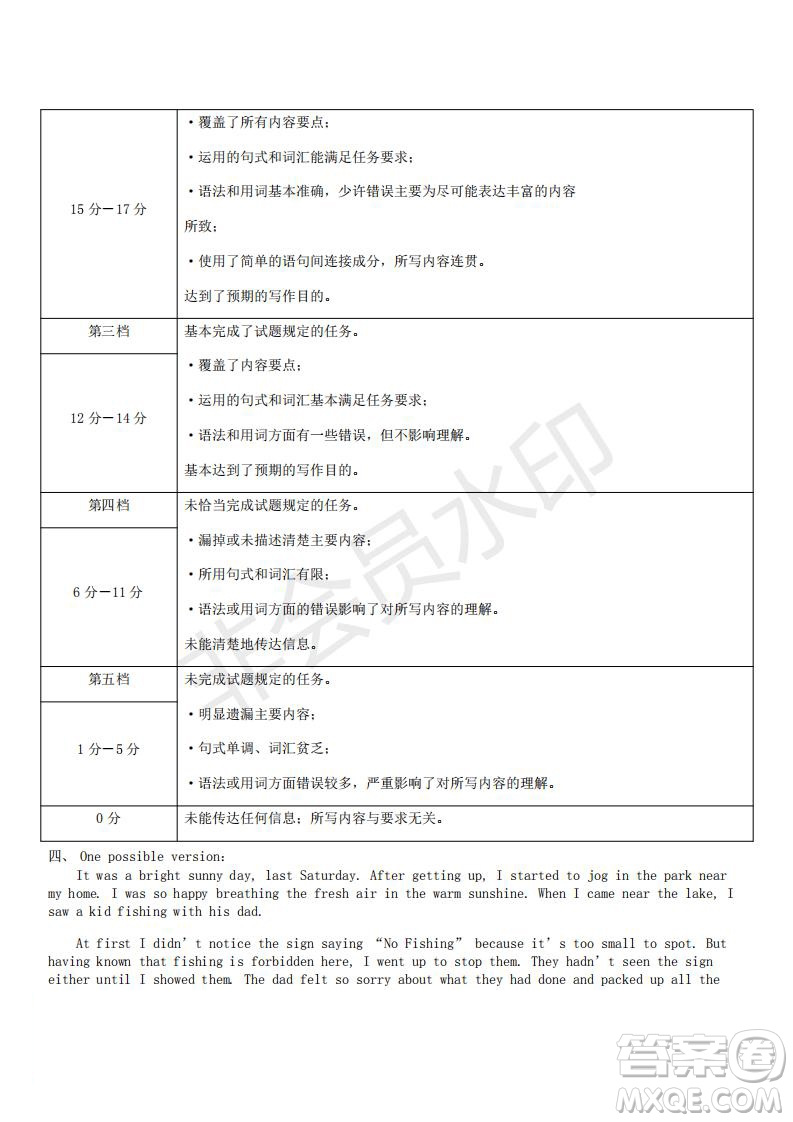 北京市2019年豐臺高三二模英語試卷及答案