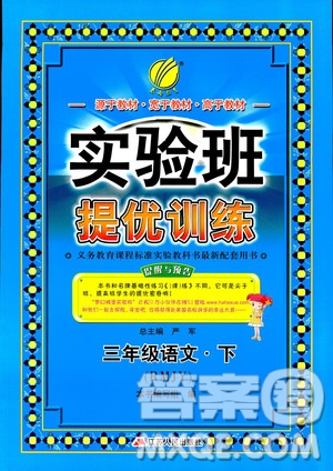 春雨教育2019新版實驗班提優(yōu)訓(xùn)練三年級下冊語文RMJY人教版參考答案