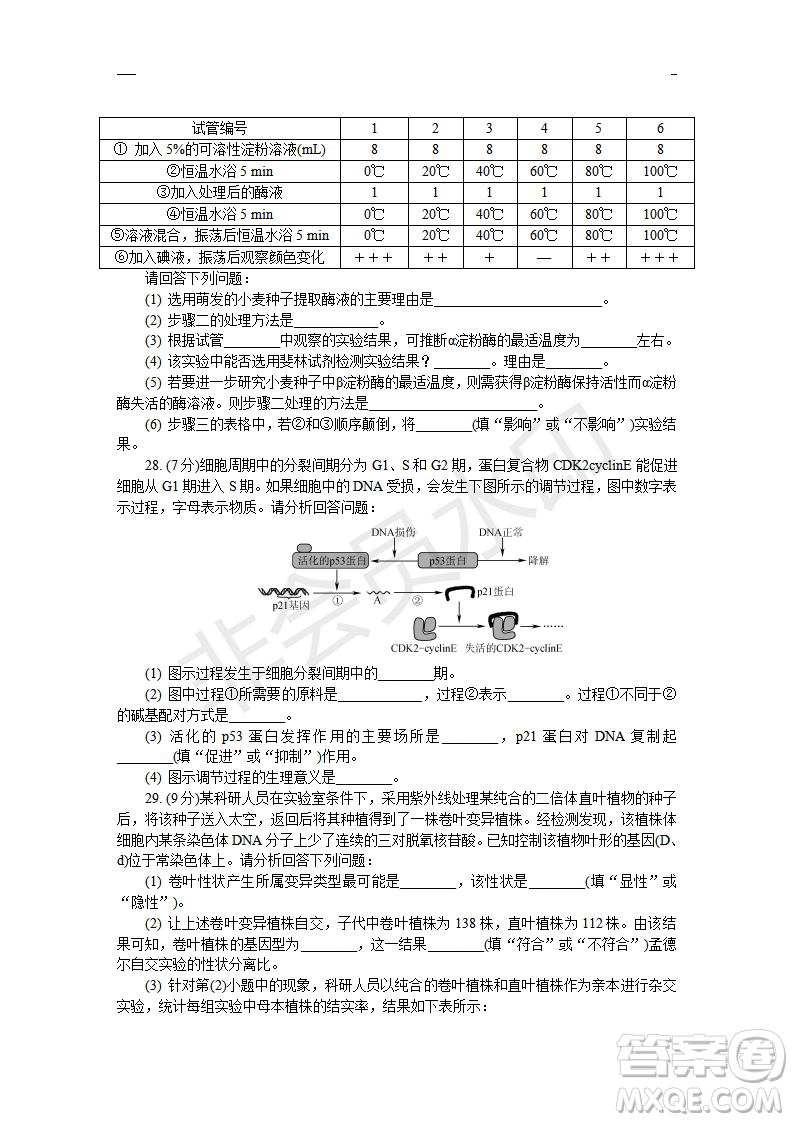 2019年鹽城三模理綜試題及答案