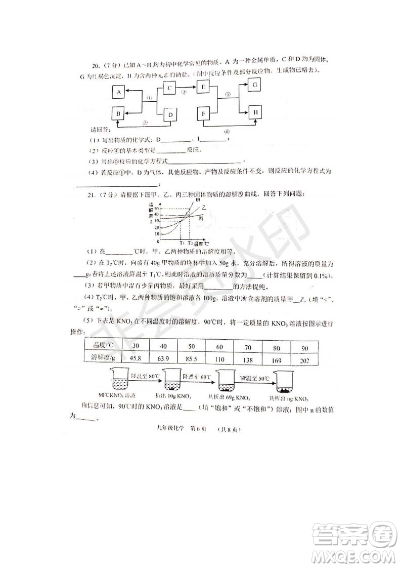 2019年天津市南開區(qū)初三二模化學(xué)試題及答案