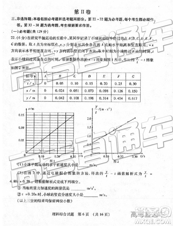 2019年棗莊四模理綜試題及答案