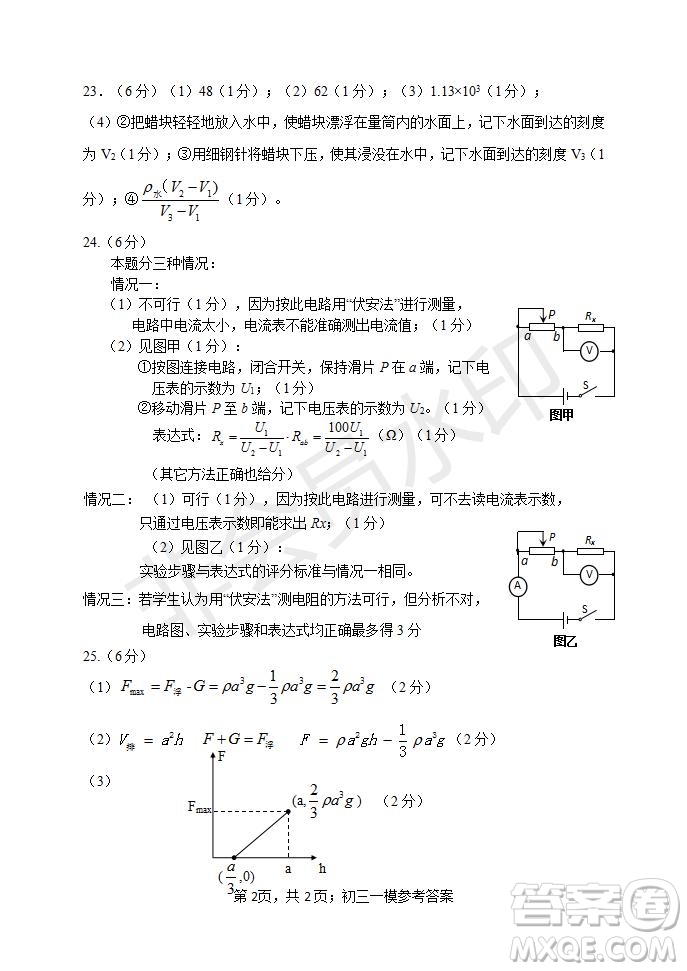 2019年天津市河北區(qū)初中畢業(yè)班學(xué)業(yè)考試二模物理試題及答案