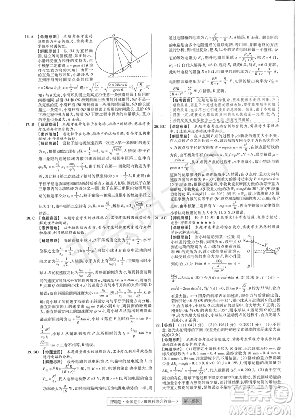 2019年高考最后一卷第一-七模擬理綜試題及答案