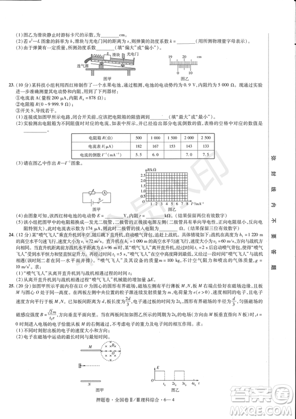 2019年高考最后一卷第一-七模擬理綜試題及答案