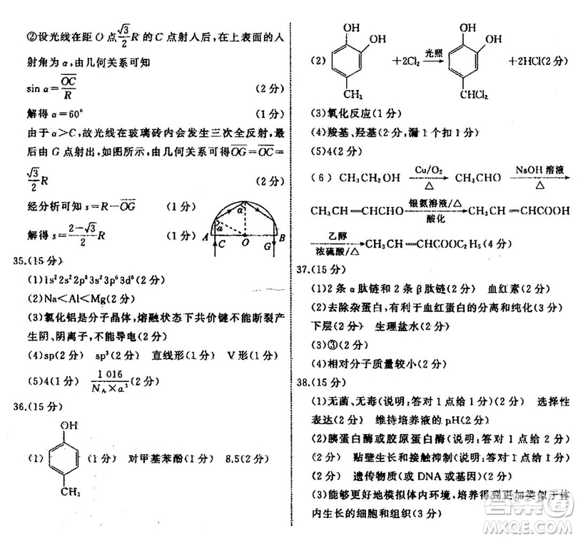 2019年衡水中學終極押題卷理綜試題及答案