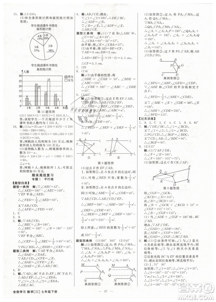 2019年全效學(xué)習(xí)課時(shí)提優(yōu)七年級(jí)下冊數(shù)學(xué)浙教版參考答案