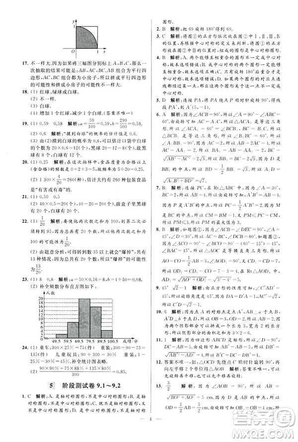 2019年亮點給力大試卷八年級下冊數(shù)學(xué)新課標江蘇版答案