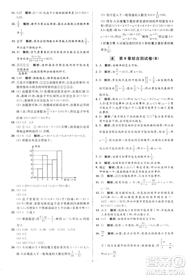 2019年亮點給力大試卷八年級下冊數(shù)學(xué)新課標江蘇版答案