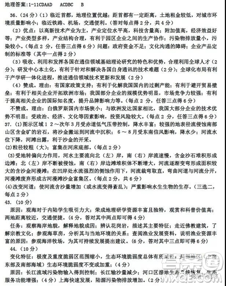 河北衡水中學2019高考前最后一次模擬文綜試題及參考答案