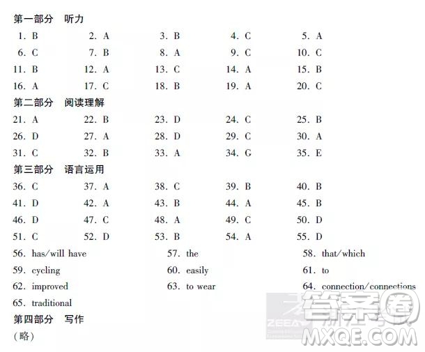 2019年浙江卷高考英語(yǔ)真題及參考答案