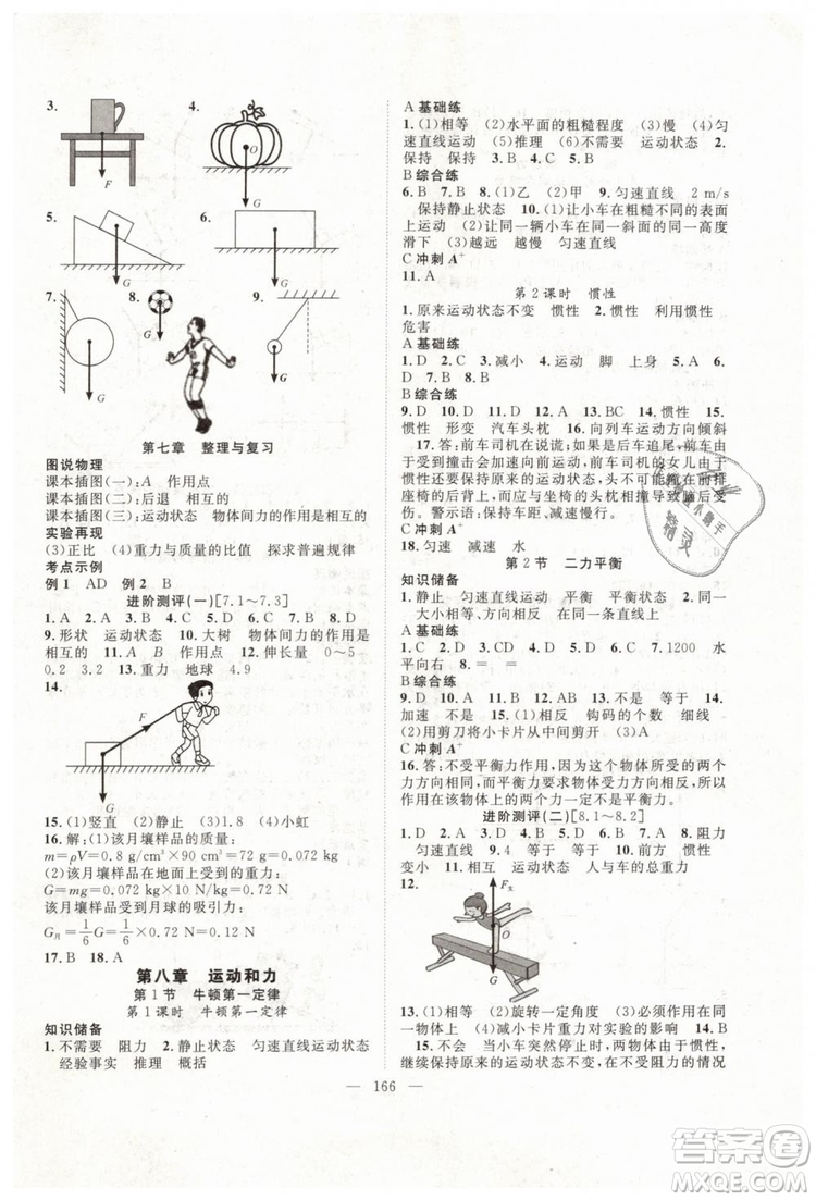 萬羽文化2019年名師學案八年級下冊物理人教版參考答案