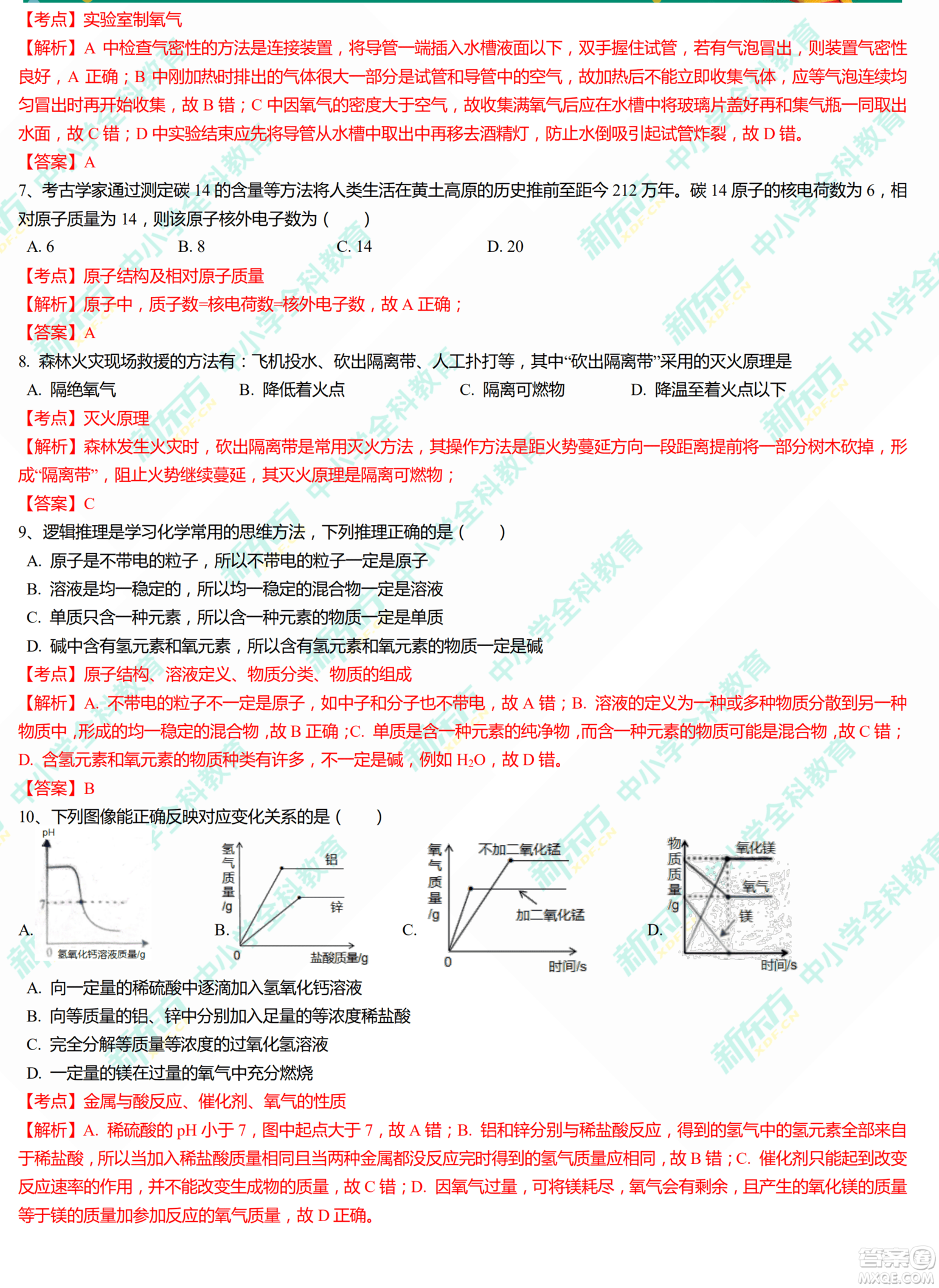 江西省2019年中等學校招生考試化學試題卷及答案