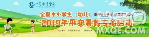 全國中小學(xué)生2019年平安暑假專項活動答案