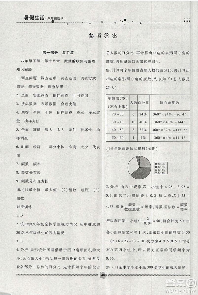 新疆文化出版社2019年暑假生活八年級(jí)數(shù)學(xué)冀教版答案