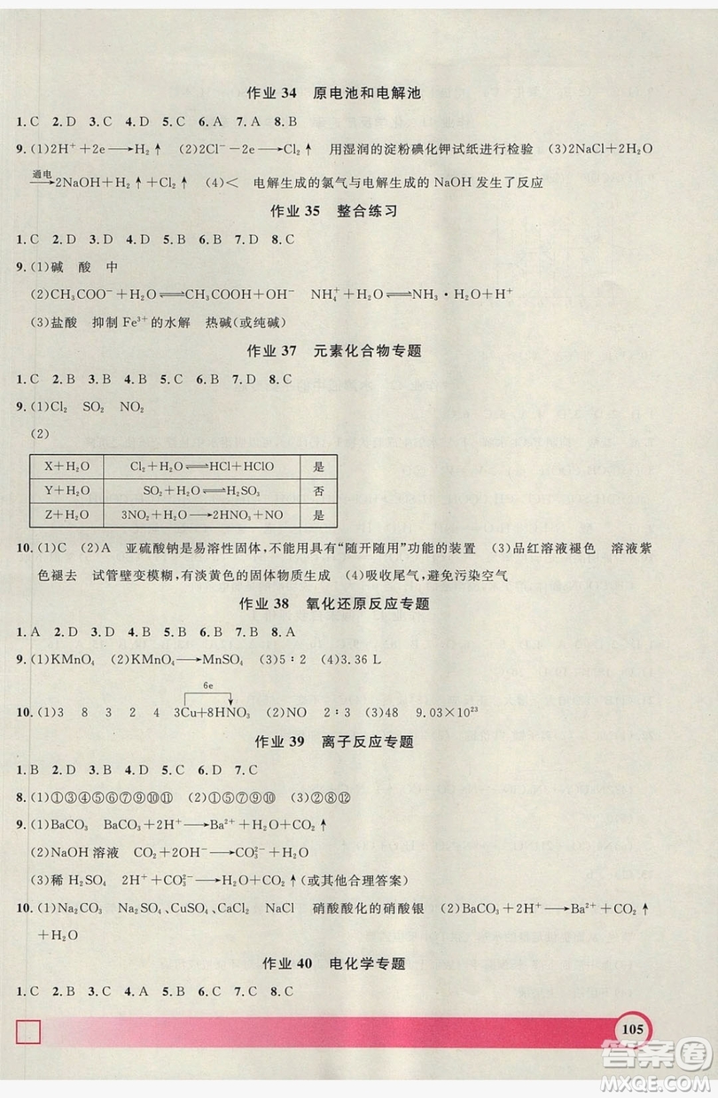 上海大學(xué)出版社2019鐘書(shū)金牌暑假作業(yè)導(dǎo)與練高一化學(xué)上海專(zhuān)版答案