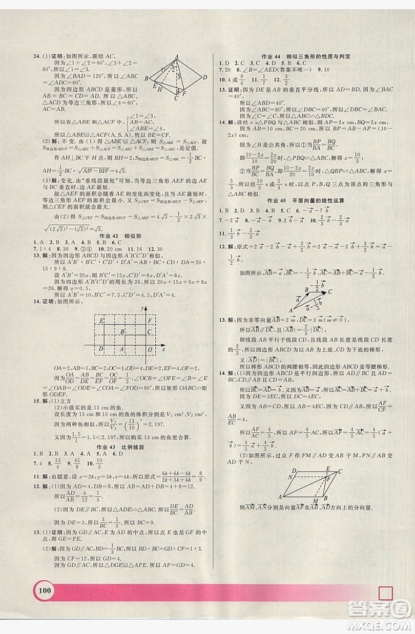 上海大學出版社2019鐘書金牌暑假作業(yè)導與練八年級數(shù)學上海專版答案