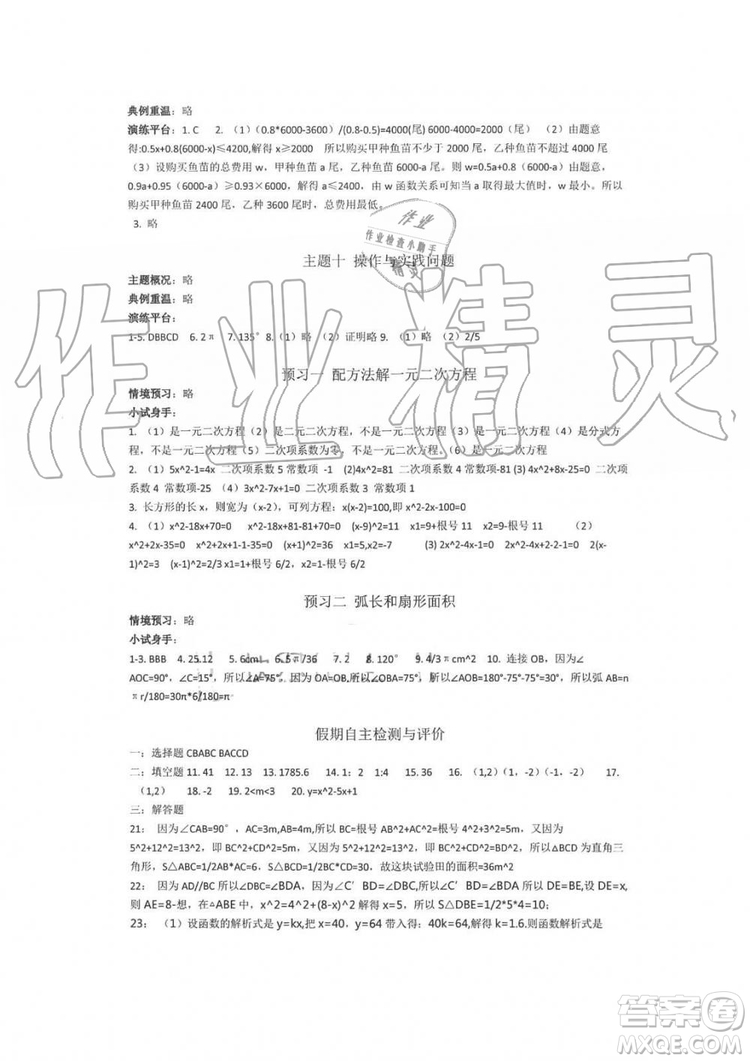 2019年假日知新八年級(jí)數(shù)學(xué)暑假篇學(xué)習(xí)版參考答案