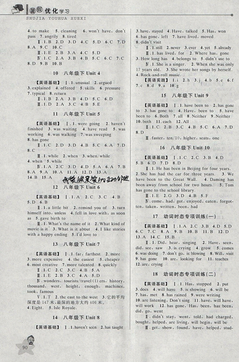 藍(lán)天教育2019年暑假優(yōu)化學(xué)習(xí)八年級英語R人教版參考答案