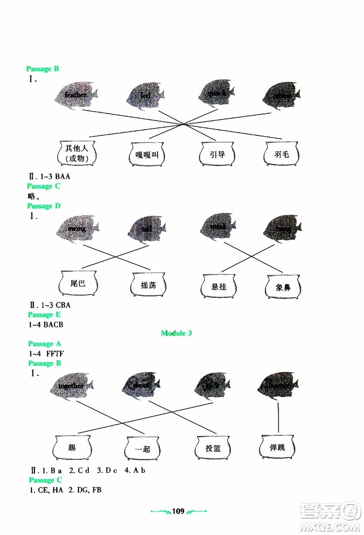 遼寧師范大學(xué)出版社2019年暑假樂園三年級(jí)英語參考答案