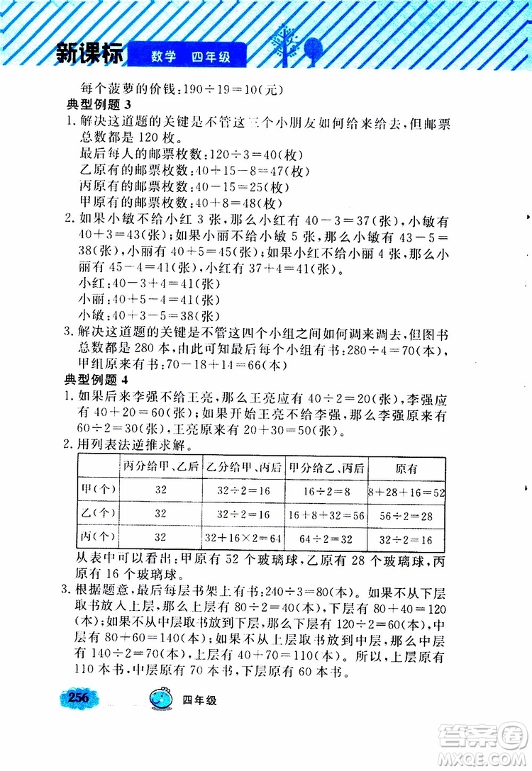 鐘書金牌2019年小學奧數(shù)舉一反三四年級A版參考答案