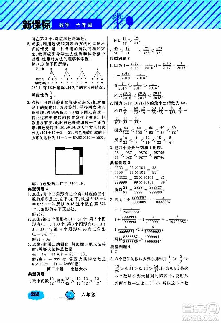 鐘書金牌2019年小學奧數(shù)舉一反三六年級A版參考答案