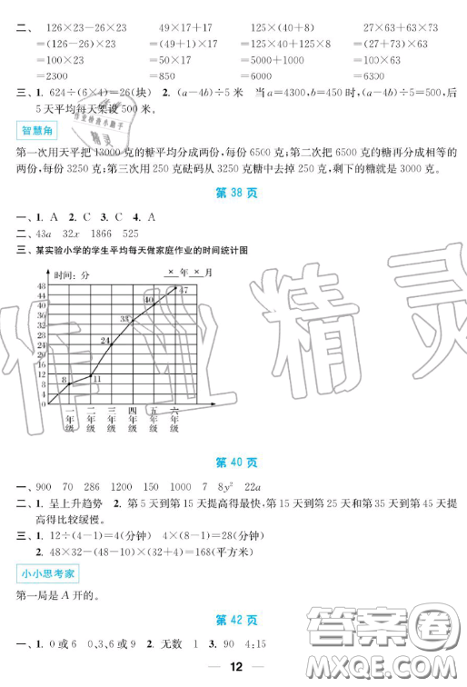 南京大學(xué)出版社2019超能學(xué)典暑假接力棒4升5語數(shù)英綜合篇答案