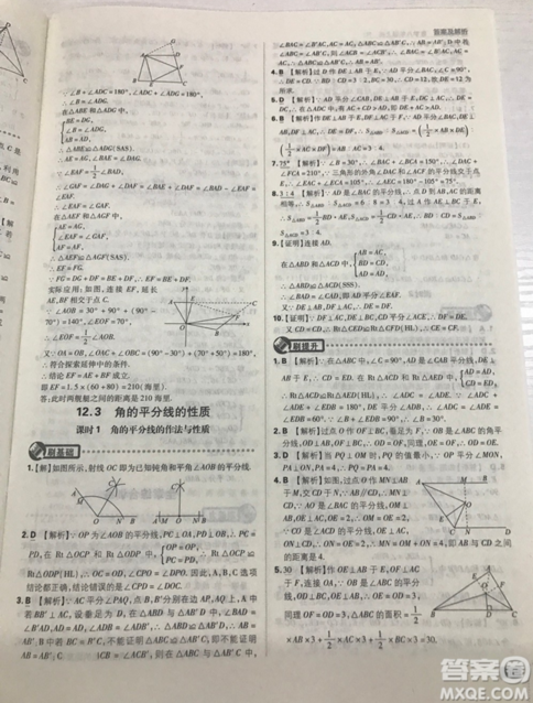 開明出版社2019新版初中必刷題八年級上冊數(shù)學(xué)人教版答案