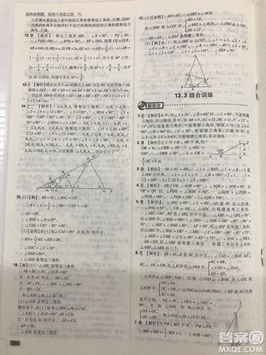 開明出版社2019新版初中必刷題八年級上冊數(shù)學(xué)人教版答案