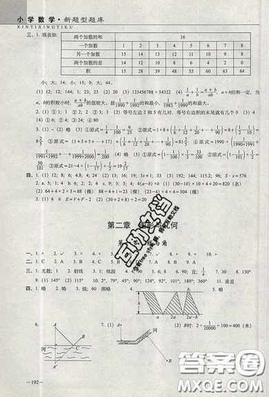 2019新版小學(xué)新題型題庫(kù)數(shù)學(xué)綜合練習(xí)冊(cè)知識(shí)要點(diǎn)歸納小升初參考答案