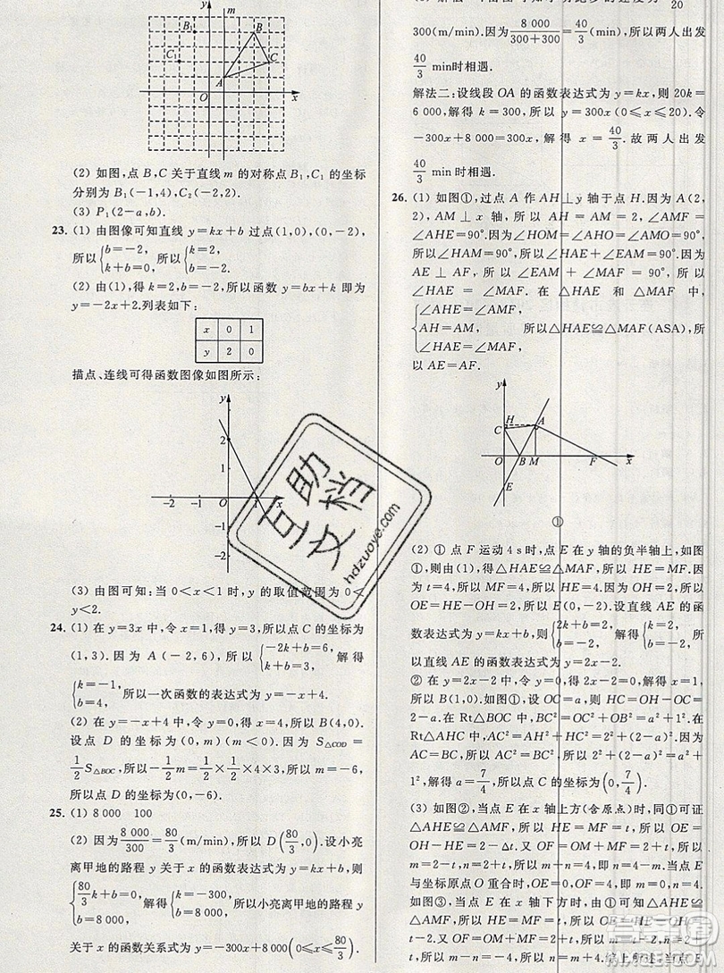 2019年秋亮點(diǎn)給力大試卷八年級(jí)上冊(cè)數(shù)學(xué)蘇教版答案