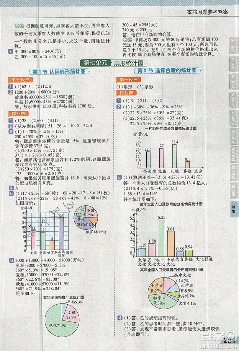 天星教育2019教材幫小學(xué)數(shù)學(xué)六年級(jí)上冊(cè)人教PJ版參考答案