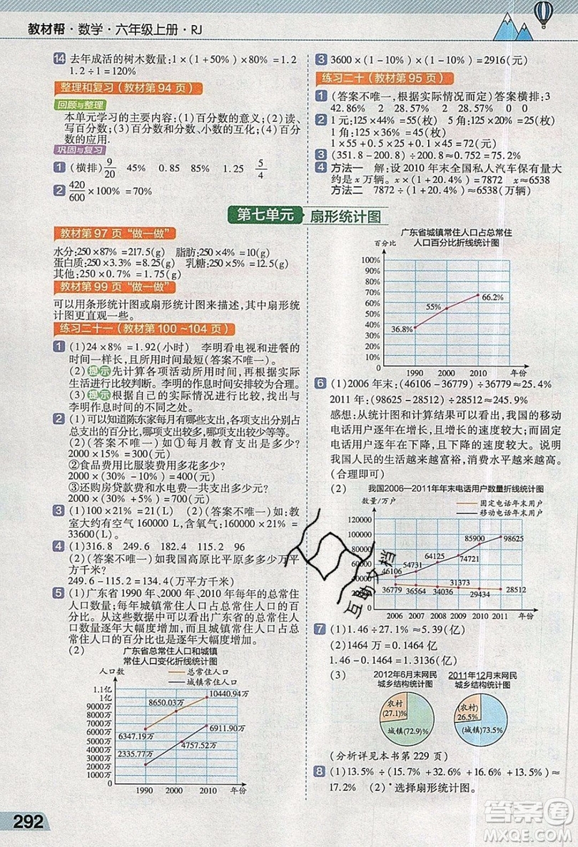 天星教育2019教材幫小學(xué)數(shù)學(xué)六年級(jí)上冊(cè)人教PJ版參考答案