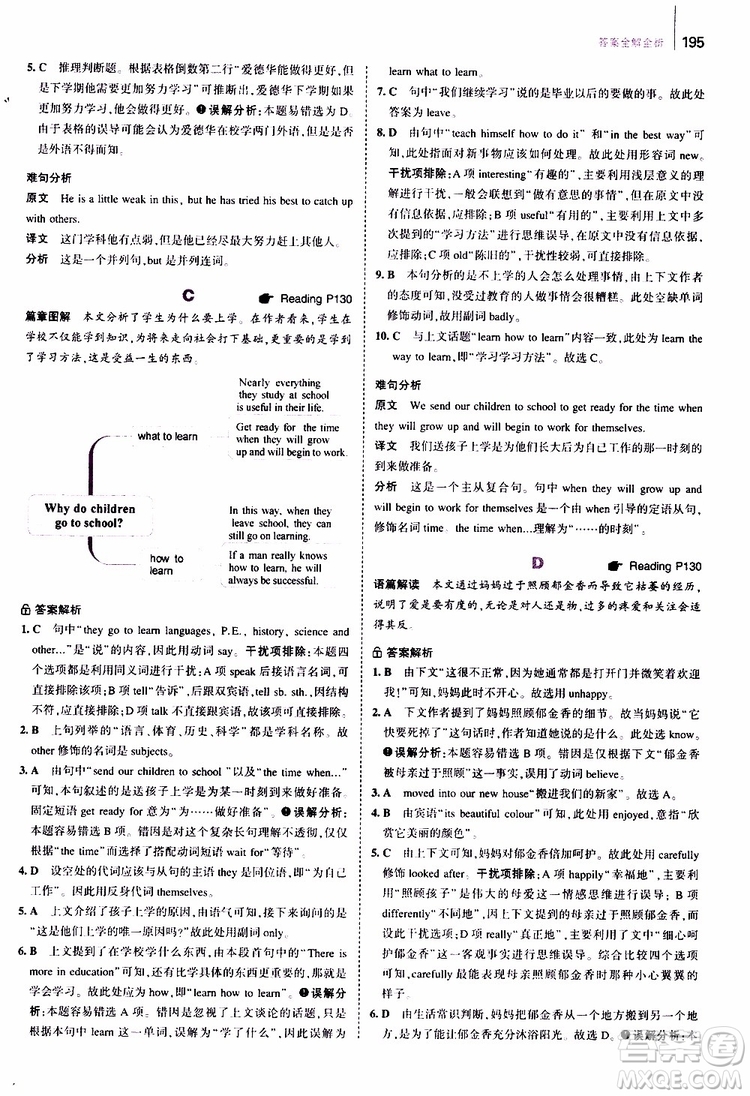 曲一線2020版53英語七年級通用版英語完形填空與閱讀理解150+50篇參考答案