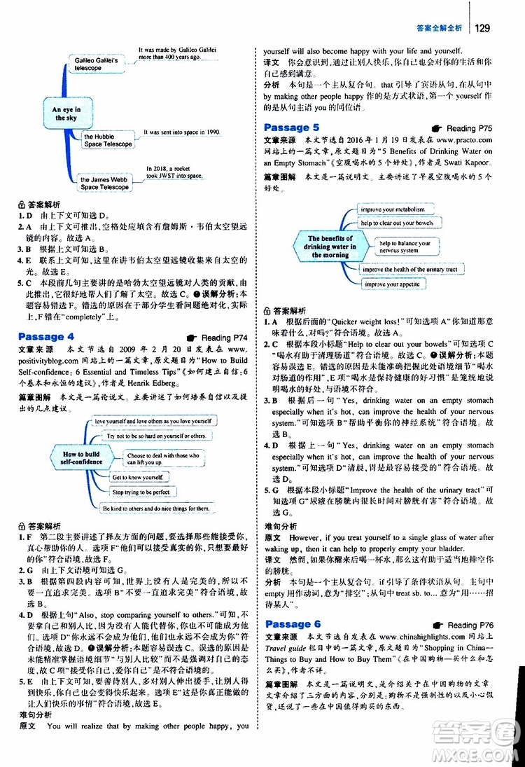 曲一線2020版53英語九年級中考英語閱讀語篇補(bǔ)全參考答案