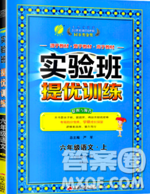 春雨教育2019秋實(shí)驗(yàn)班提優(yōu)訓(xùn)練六年級(jí)語(yǔ)文上冊(cè)RMJY人教版江蘇專用參考答案