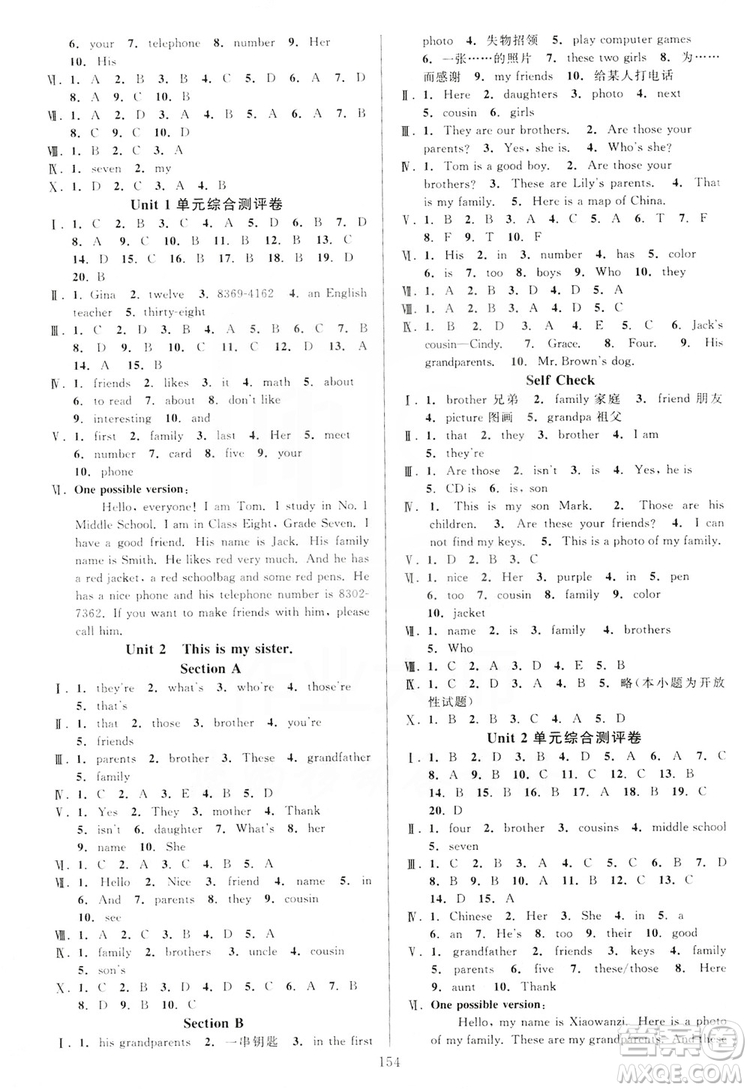 學(xué)林驛站2019全優(yōu)方案夯實(shí)與提高7年級(jí)英語上冊(cè)人教版答案