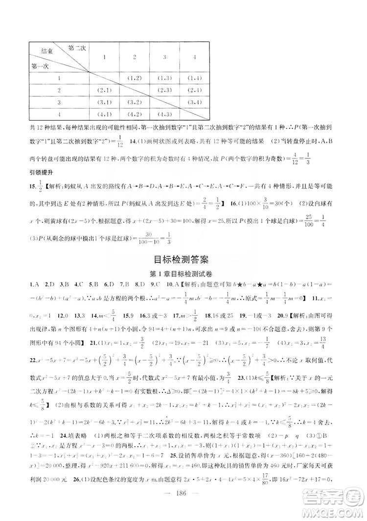 2019金鑰匙1+1課時作業(yè)+目標檢測九年級上冊數(shù)學國標江蘇版答案