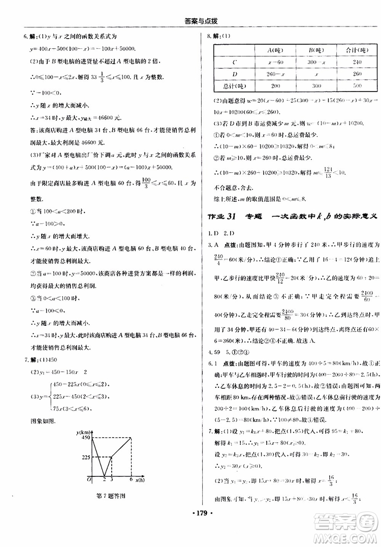 龍門書局2019秋啟東中學作業(yè)本數(shù)學八年級上冊BS北師版參考答案