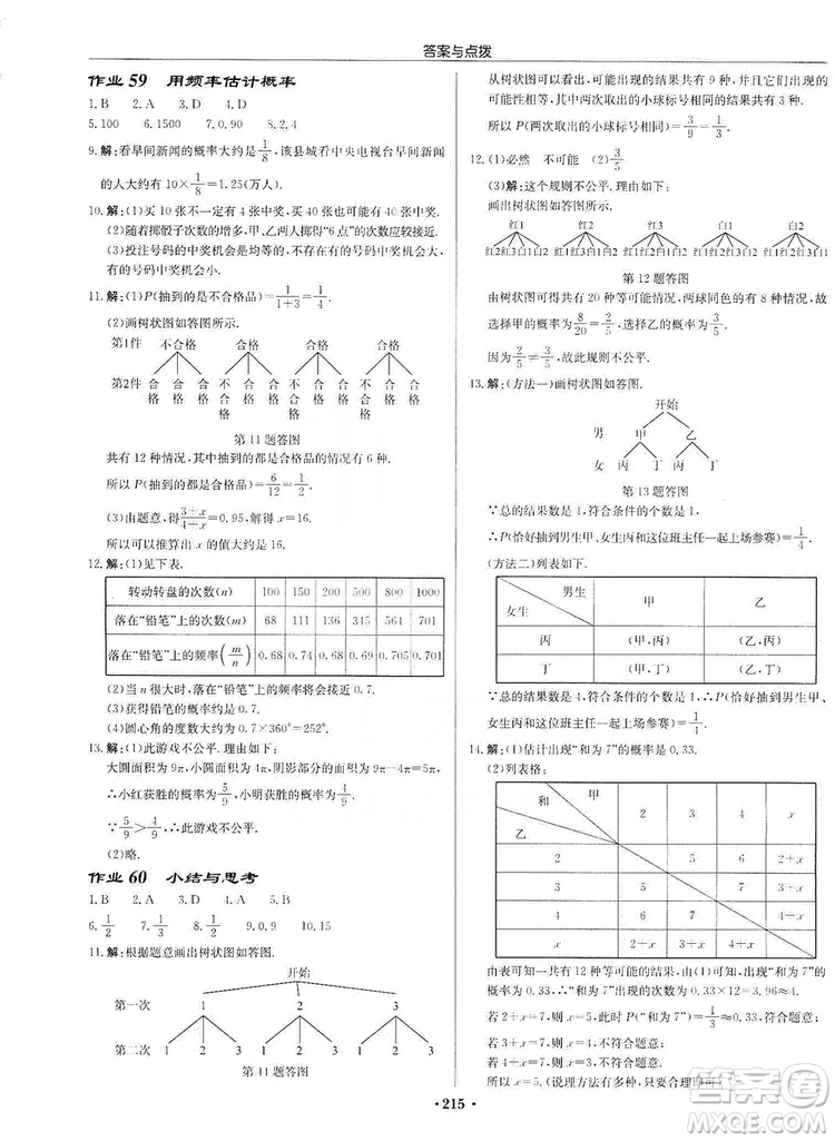 龍門(mén)書(shū)局2019啟東中學(xué)作業(yè)本九年級(jí)數(shù)學(xué)上冊(cè)人教版答案