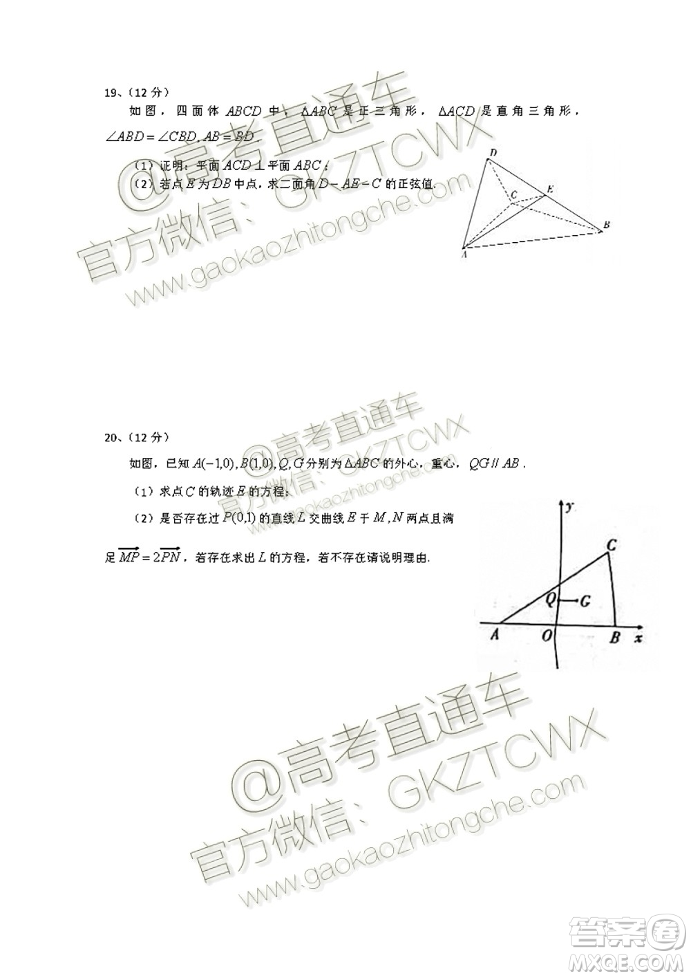 2020屆江淮十校聯(lián)考理數(shù)試題及參考答案