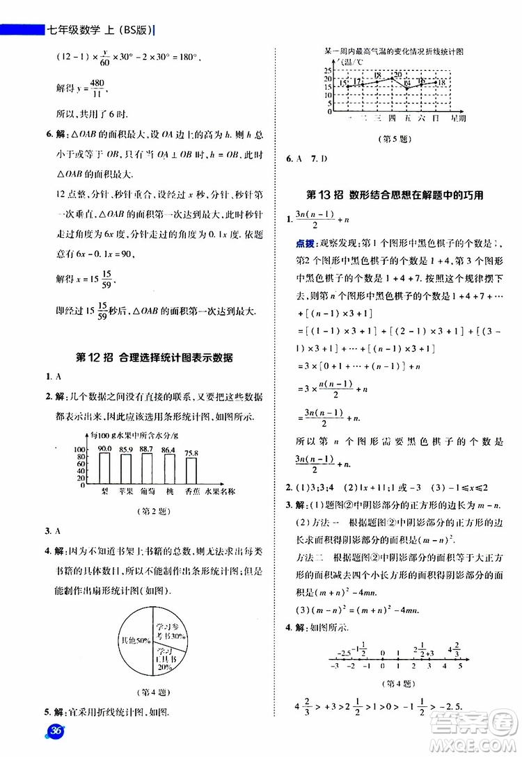 榮德基2019秋典中點(diǎn)極速提分法七年級(jí)上數(shù)學(xué)BS北師版參考答案