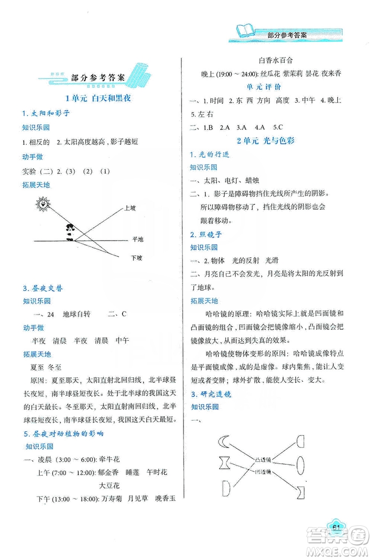 2019新課程學(xué)習(xí)與評價五年級科學(xué)上冊B版答案