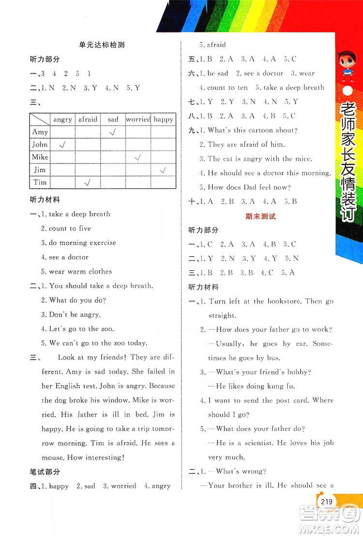 2019倍速學(xué)習(xí)法教材導(dǎo)學(xué)練六年級(jí)英語(yǔ)上冊(cè)PEP人教版答案