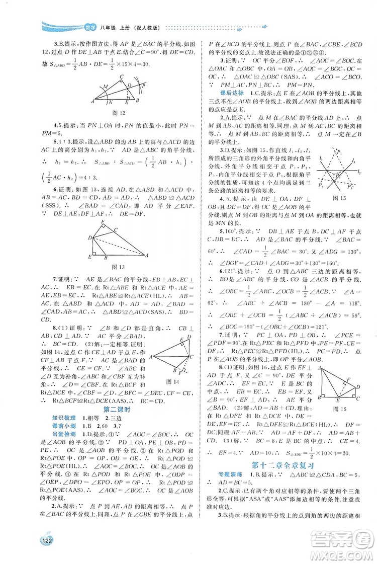 2019初中新課程學(xué)習(xí)與測評同步學(xué)習(xí)八年級數(shù)學(xué)上冊人教版答案