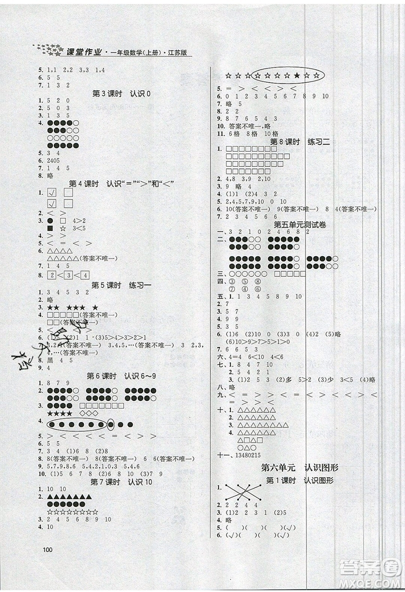 2019秋金3練課堂作業(yè)實(shí)驗(yàn)提高訓(xùn)練語(yǔ)文一年級(jí)上冊(cè)新課標(biāo)RJ版參考答案