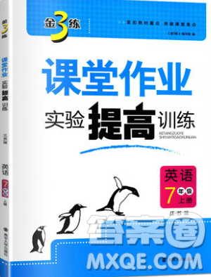 2019秋金3練課堂作業(yè)實驗提高訓(xùn)練英語七年級上冊新課標江蘇版參考答案